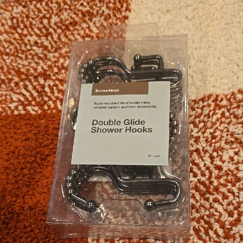 ❤️10/$40 New Brown Finish Double Glide Shower Hooks